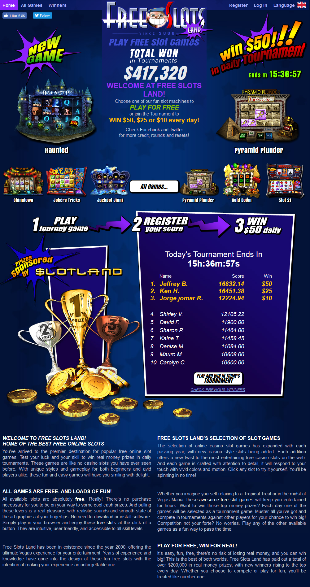 Free Slots Land - Play Free
                                        Online Slots and Win Real Money
                                        Play Free Slots Online! YOU can
                                        Win Real Money Prizes of $50