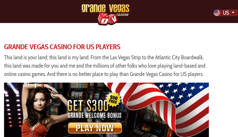 Grande Vegas Casino - $300 Welcome
                                Bonus -$50 FREE