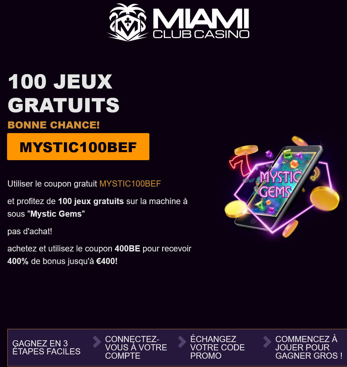 Miami Club 100 Free Spins (French)