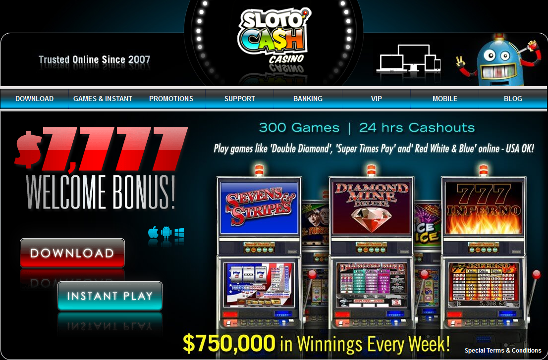 Over $300,000 in winnings
                                      every week - Sloto Cash Casino