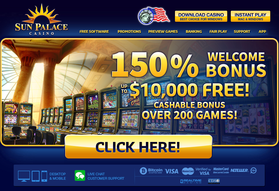 Play Free
                              Slots Online | $10,000 Bonus at Sun Palace
                              Online Casino |