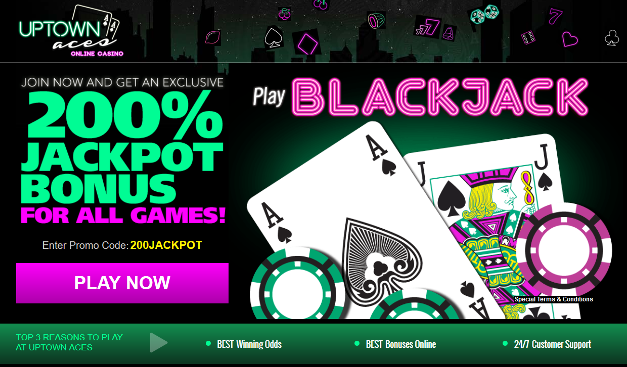 blackjack - Latest Online
                                          Casino Games and Slots at
                                          Uptown Aces