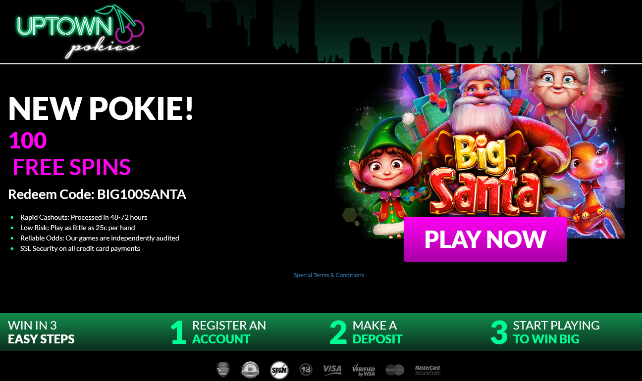 Uptown Pokies - 100 Free
                                        Spins Big Santa