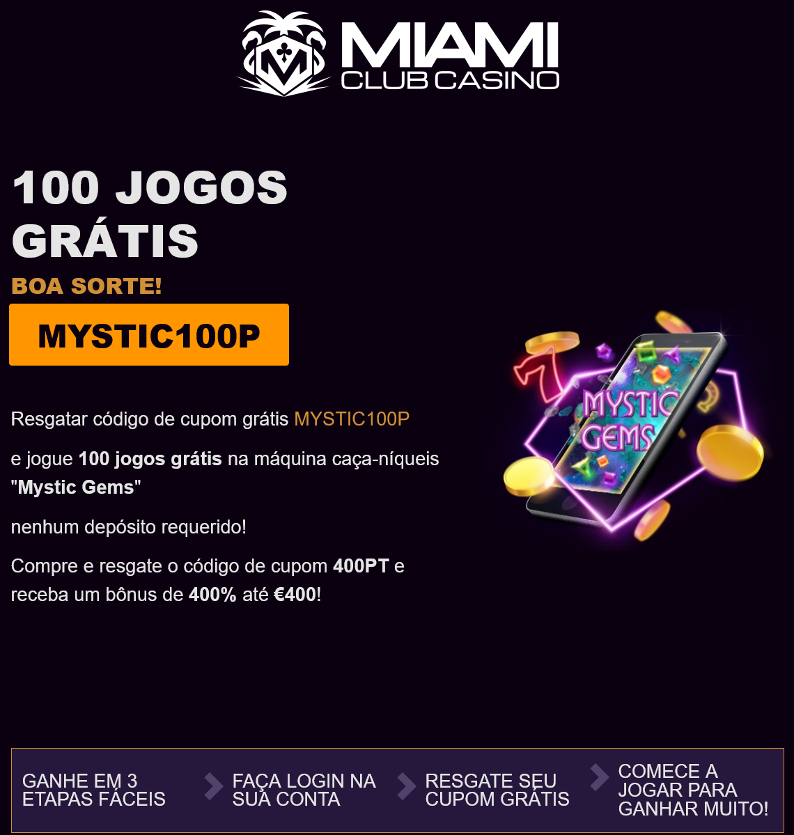 Miami Club -
100 Free Spins Miami Club - 100 Free
Spins