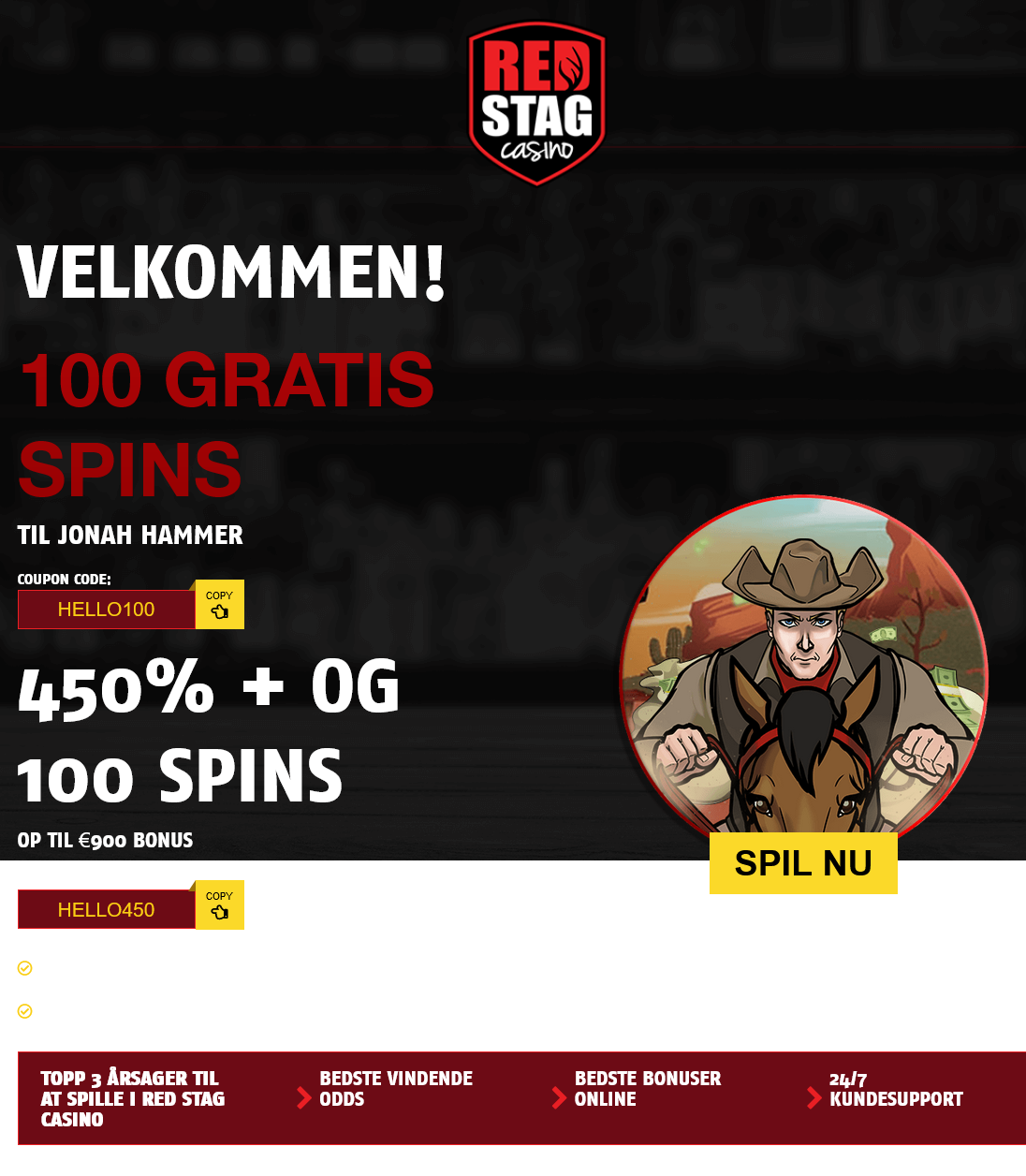 Red Stag DK 100 Free
                                              Spins