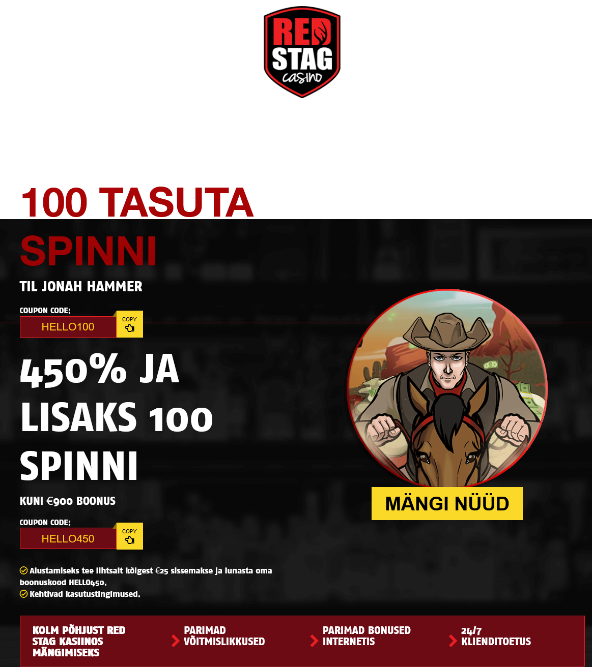 Red Stag EE 100 Free Spins