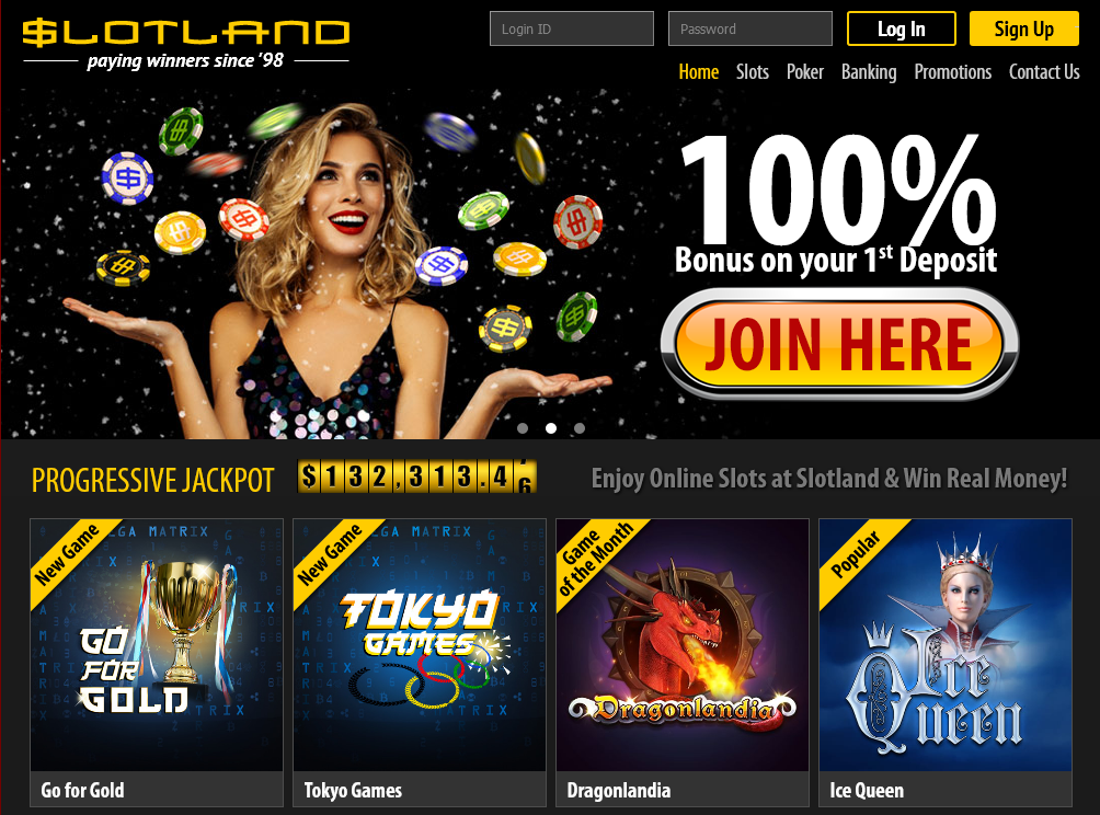 Slotland
                              Casino-100% Bonus on your first Deposit
