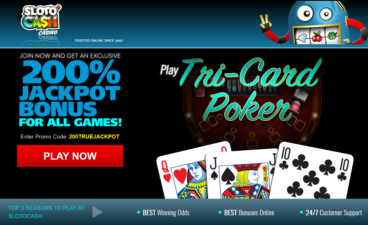 Slotocash Tri Card Poker