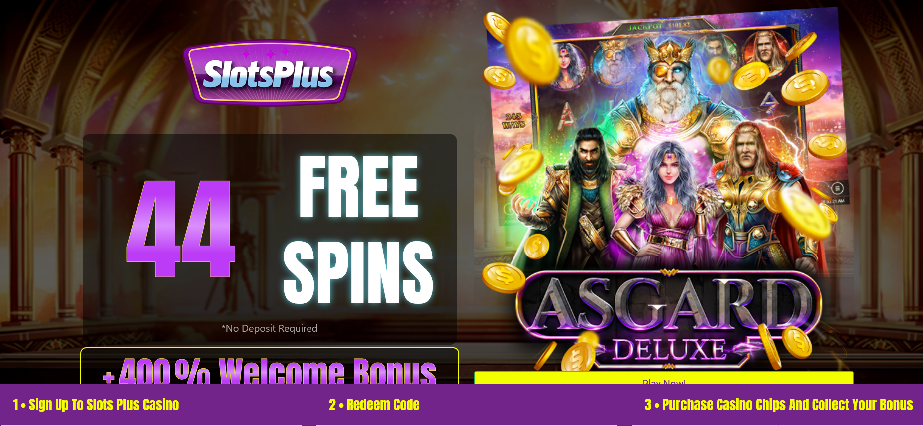 Slots Plus Casino / 400% WELCOME BONUS |
                                                      + 44 FREE Spins